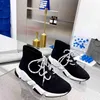 Mode Paris Sockl Bottes Chaussures Hommes Femmes Plate-Forme Designer Sneaker Slip-On Speed Trainer Noir Blanc Air Sole Baskets En Plein Air Respirant Top Plateforme Bottes Chaussure