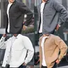 Men's Jackets Fashion Coat Plaid Lapel Casual White Jacket Autumn And Winter Solid Color Sports Outdoor Bomberiacket Man clothing 2023 231010