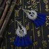 Boucles d'oreilles pendantes pour femmes, Vintage chinois, fil métallique, longue goutte, bohème, lune, bijoux de fête de mariage, 2023