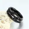 Cluster Ringe Modyle Hohe Qualität Männlich Punk Vintage Schwarz Edelstahl Schmuck Zwei Reihen CZ Stein Ehering Für Mann Frau2424