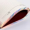 Anteckningar 1pc A6 Soft Leather Cover Rainbow Edge Notebook med 100 Sheets Office School Student Work Meeting Book Diary 231011