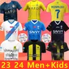 Al 23 24 Nassr FC Fußballtrikots Ronaldo Mane Al Hilal Neymar jr. Ruben Hemden Al Ittihad Benzema Kante Fabinho Hemd Spieler Fans Männer Kinder Kits Uniform