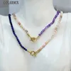 Sautoirs 5 brins de perles en pierre naturelle, chaînes de couleurs mélangées, bijoux, collier à la mode, cadeau 52731 231010