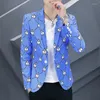 Abiti da uomo 23 Set di piccoli abiti di fascia alta Versione coreana della moda Tendenza casual Decorazione aziendale Stilista dei capelli del corpo Cappotto Top