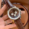 U1 Top AAA Bretiling Orologio di alta qualità NAVITIMER Cinturino in pelle cinturino in acciaio 3A Orologi da uomo Sport Japen VK Cronografo al quarzo Orologio da polso di moda relojes para hombre