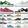 Sapatos casuais Bathing Apes Low Comics amarelo vermelho azul preto verde couro real bordeaux cinza marrom menta teal camurça laranja rosa homens mulheres tênis de grife R11