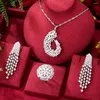 GODKI – ensemble de boucles d'oreilles et collier en forme de goutte d'eau pour femmes, tendance, luxe russe, fête de mariage, dubaï