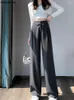 Pantalon Femme 2023 Costume de bureau élégant jambe large femmes automne mode bouton taille haute pantalon esthétique pantalons harajuku dames