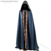 Themakostuum Middeleeuwse Halloween Cosplay Mantel Kapmantel Vintage Gotische Cape Jas Lange Geul Halloween Cosplay Kom Tovenaarsmantel T231011