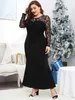 Robes sexy urbaines Parara grande taille robes de bal noir à manches longues sirène Maxi robe de soirée formelle pour les femmes élégant 4XL vêtements sexy 231011