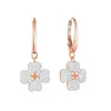 Pendientes Swarovski Diseñador Mujer Cuatro Hojas Hierba Bella Estilo para Elementos Cristal