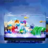 Blocs Creative Mini Aquarium Aquarium algues biologie navire modèle de construction Kits naufrage bricolage Fishbowl avec LED briques lumineuses jouet cadeau