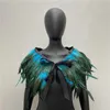 Scarves 1Pc Colorful Natural Feather Shrugs Shawl Gothic Shoulder Wraps Cape Sexy Punk Fake Collar Cosplay Party Clothing Accessories 231010