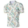Polos pour hommes Style européen vêtements Polo 3D impression numérique revers à manches courtes T-shirt frais décontracté hommes T-Shirts