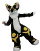 Long Fur Husky Dog Fox Mascot Costume Fursuit Halloween Suit Costume för storskalig reklamstadium