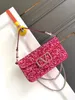 High quality designer bag women channel bag handbag high quality crossbody bag Genuine Leather sequin bags trendy letter pattern straddle shoulder bag free -V-66667