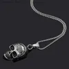 Other Fashion Accessories Banquet Halloween Shaven Head Skull Necklace Pendant Skeleton Gothic Chain Men Stainless Steel Jewelry Ferfi Nyaklanc P947 Q231011