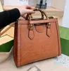 Diana Tote Bag Bamboo Designer Handbag Women Crocodile ShoppingHandclassic Square Square Presbod