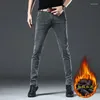 Jeans masculinos 2023 inverno mais veludo grosso casual all-match de alta qualidade
