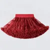 Saias 18t saia de renda meninas fofo chiffon pettiskirt cores sólidas tutu menina dança natal tule petticoat b062 231010