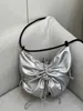 Женская новинка 2023 года, весенне-летняя трендовая ручная сумка через плечо с бантом и сетчатой тканью, красная сумка через плечо в том же стиле 231011