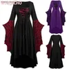 Costume à thème Vintage Halloween Cosplay Venez Sorcière Vampire Robe Gothique Fantôme Robes de Fête Imprimé Médiéval Fantôme Mariée Vêtements Féminins T231011