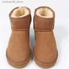 Stövlar 2023 Baby Boots Kids Girl Toddler Snow Boots Luxury Shoes Snowboots Boy Low Short Leather Pur Winter Boots Barn skor Bot Q231012