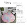 Rainbow Colorful Soft Fluffy Carpet Girl Round Hairy Area Rug för sovrumsdekoration matta raggy bredvid Mat Princess Style Y2005224Y