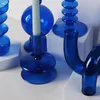 Dekorative Objekte Figuren Blaue Arten von Kerzenständern Hochzeitsdekoration Kerzenhalter aus Glas für Stick Blumenvase Zuhause 231010