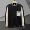 Maglioni da uomo 2023 Maglione Contrasto Geometria Stampa a righe Uomo lavorato a maglia Pull Homme O-Collo Pullover Colore Autunno Inverno Marca