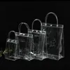 Autres fournitures de fête d'événement 10 20pcs / lot transparent doux PVC cadeau fourre-tout sacs d'emballage avec boucle à main sac à main en plastique transparent sac cosmétique 231011