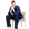 Men's Sleepwear Mens Silk Satin Pajamas Set Pajama Pyjamas Set Sleepwear Set Loungewear S M L XL 2XL 3XL 4XL Plus Striped Black 231011