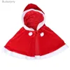 Costume à thème 2023 Hiver Cape de velours rouge Cape de Noël Femmes Fille Shl Party Comes Dress Décoration Santa Claus Come FashionL231010