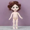 Dolls Mini girl cute face 16cm Bjd 112 Short Boy Hair Sleeping Pig Naked Body Dress Up Fashion for Girls Gift DIY Toys 231011