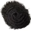 Parrucchino ondulato da 12 mm # 1 Jet Black Sostituzione capelli umani vergini indiani 8x10 Parrucchino pieno in pizzo per uomini neri