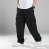 Calças masculinas plus size 8xl 135kg verão homens carga alta rua bolsos skate hip hop solto dança casual sweatpants