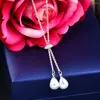 Pendant Necklaces SINLEERY Drop Shape Pearl Necklace Rose Gold Color Adjustable Crystal Inlay Chain Jewelry