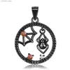 Andra modetillbehör Jiuhao 925 Sterling Silver Black Halloween Spider Web Witch Zircon Skull Pendant Halsband smycken Halsband Kedjor Tillbehör Q231011