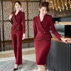Pantaloni a due pezzi da donna IZICFLY Autunno Primavera Stile Rosso e Blazer per le donne Abito elegante ed elegante Abbigliamento da lavoro da ufficio per donna