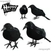Inne świąteczne zapasy imprezy Halloween Black Crow Model Symulacja ptaków Straszne zabawki na Halloween imprezę Dekorację Dekorację Horroru R231011