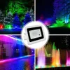 Garden Decorations RGB LED Flood Light 100W 50W 30W 20W IP68 Vattentät utomhus Spotlight Reflektorlampor Landskapsbelysning 231011