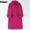 Futro dla kobiet sztuczne futra nerazzurri zima długie gorące różowe futra płaszcza kobiet Lapel ciepła gruba czarna miękka puszysta kurtka luźna stylowa koreańska moda 2022 J231011