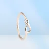 Autentisk 925 Sterling Silver Infinity Knot Ring Women Girls Fashion Party Jewelry For Girl Friend Gift Rings with Original Box Set6998906