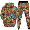 Survêtements pour hommes Ice Cream Retro Harajuku Style Cartoon Imprimer Hommes Vêtements Survêtement Costume Homme 2 Pièces Ensemble Sweats à capuche Pantalon de jogging Taille S-6XL 231011