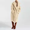 Abrigo de lana largo elegante abrigos al por mayor mujer abrigo de peluche de lana de Cachemira de invierno chaqueta parka de talla grande para mujer Cuello de piel 5JTSD