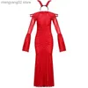 Costume a tema M-xl Rosso Halloween Manica lunga Diavolo Cosplay Carnevale Lady Vampire Come Halloween Arriva per le donne T231011