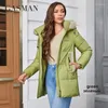 Frauen-Trenchmäntel Gasman 2023 Winter-Daunenjacke Frauen Kurze klassische Reißverschluss-Design-Taschen-Stehkragen mit Kapuze Slim Parkas 83357