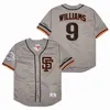 Throwback SF Giants 9 Matt Williams 22 Will Clark 24 Willie Mays 25 Barry Bonds 44 Willie McCovey Black White Orange Size S-4XL