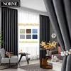 Curtain NORNE Blackout Blinds Solid Thermal Insulated Window Cortinas Treatment Drapes for Living Room Draperies Bedroom 231010