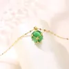 Pendentif Colliers Élégant Menthe Vert Hortensia Bijoux De Mariage Pour Femmes Haute Couture Ne Se Décolorent En Acier Inoxydable Femelle En Gros